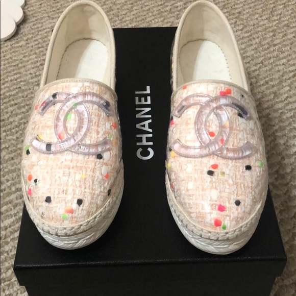 Chanel tweed crystal cruise tweed espadrilles - Picture 2 of 5